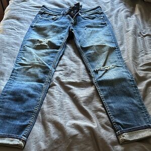 Vigoss Blue Distressed Straight Jeans